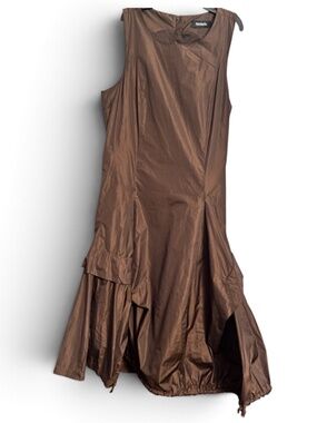 MAX&Co. Women’s Brown Shift Dress with Parachute or Bubble Hem Sz-S